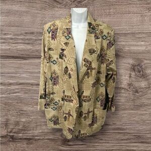 Vintage‎ Kenneth Mitchell Women’s 24W Blazer Aztec Western Cowgirl Rodeo Pocket